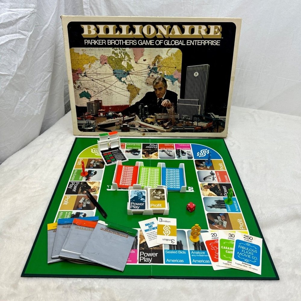 Vintage 1973 Billionaire Board Game Parker Brothers 100% Complete
